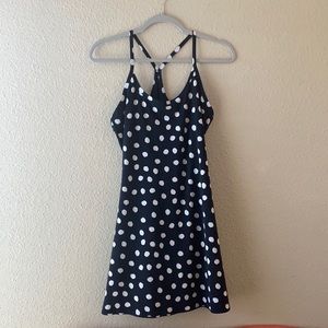 Outdoor Voices The Exercise Dress in Black Polka Dots
